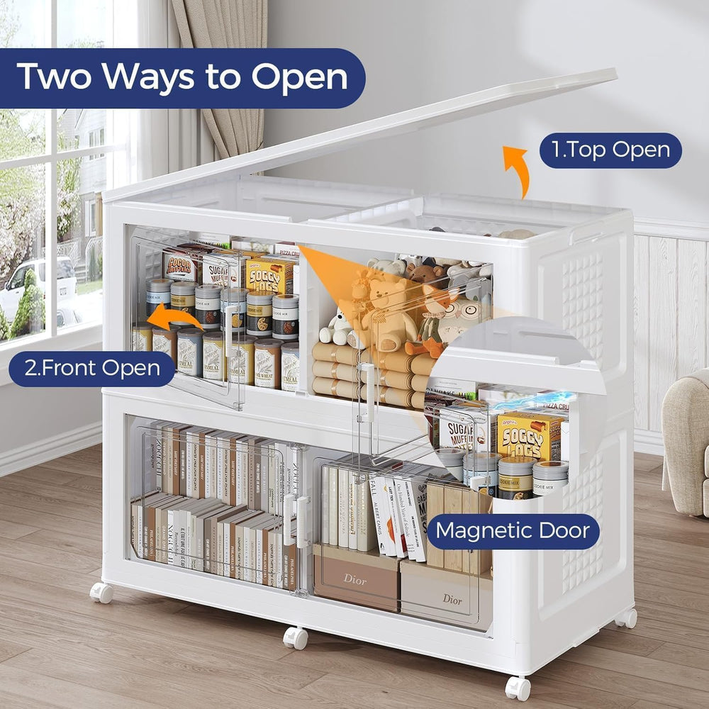160Gal Stackable Storage Bins with Lid, 640Qt Extra Large Collapsible Storage...