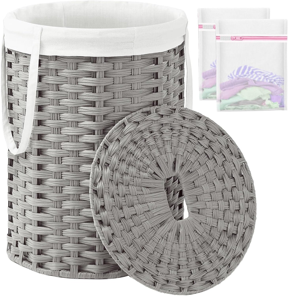 Laundry Hamper with Lid Laundry Basket with Lid 19.0 Gal Round Laundry Basket