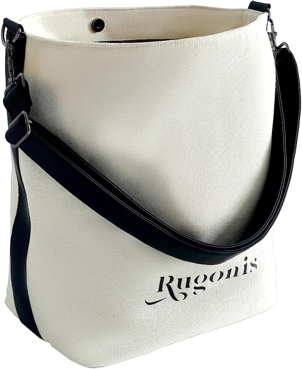 Heavy Duty Canvas Bucket Bag for Women & Men - 25L Large Capacity Waterpr...