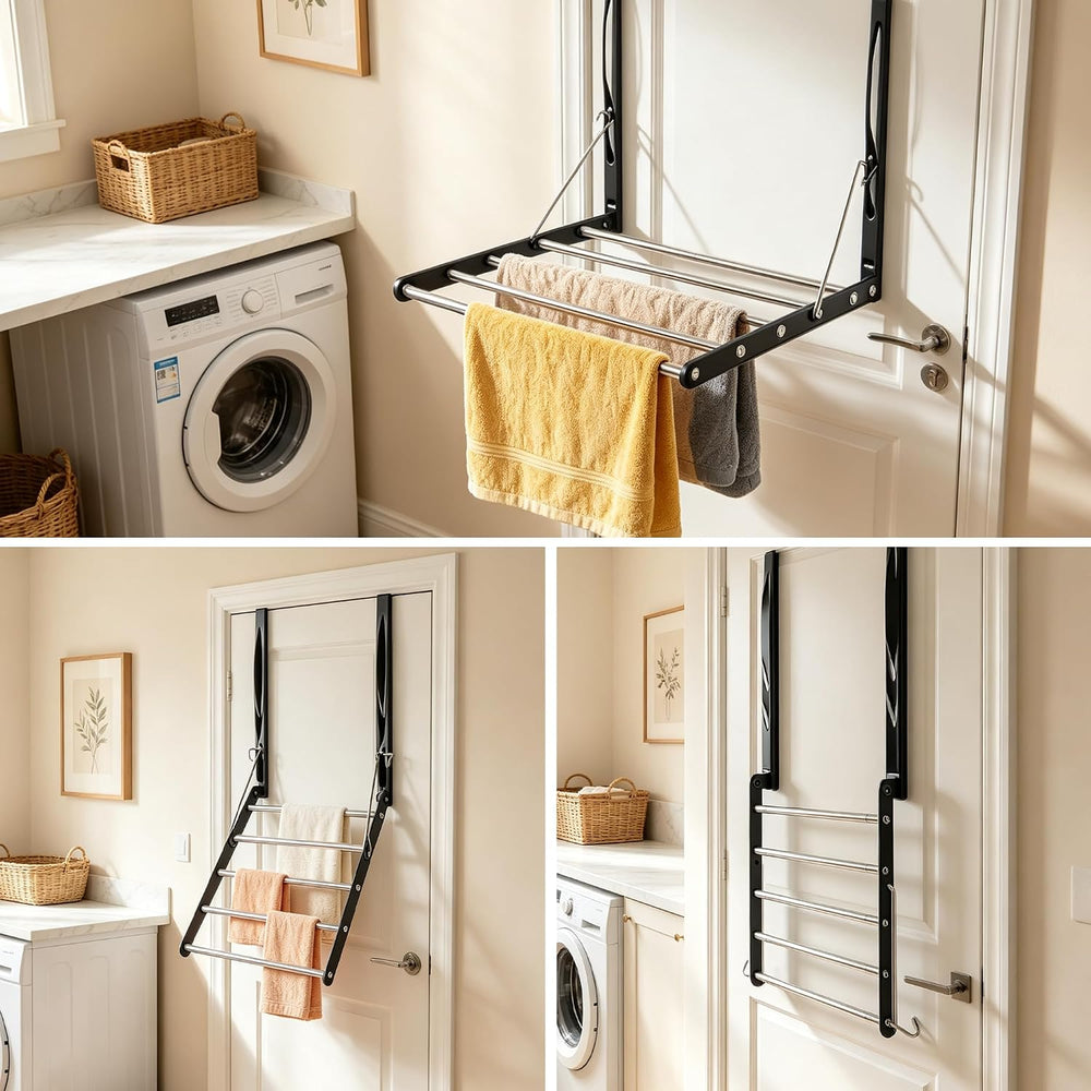 Over the Door Drying Rack, Adjustable Length Clothes & Towel Rack