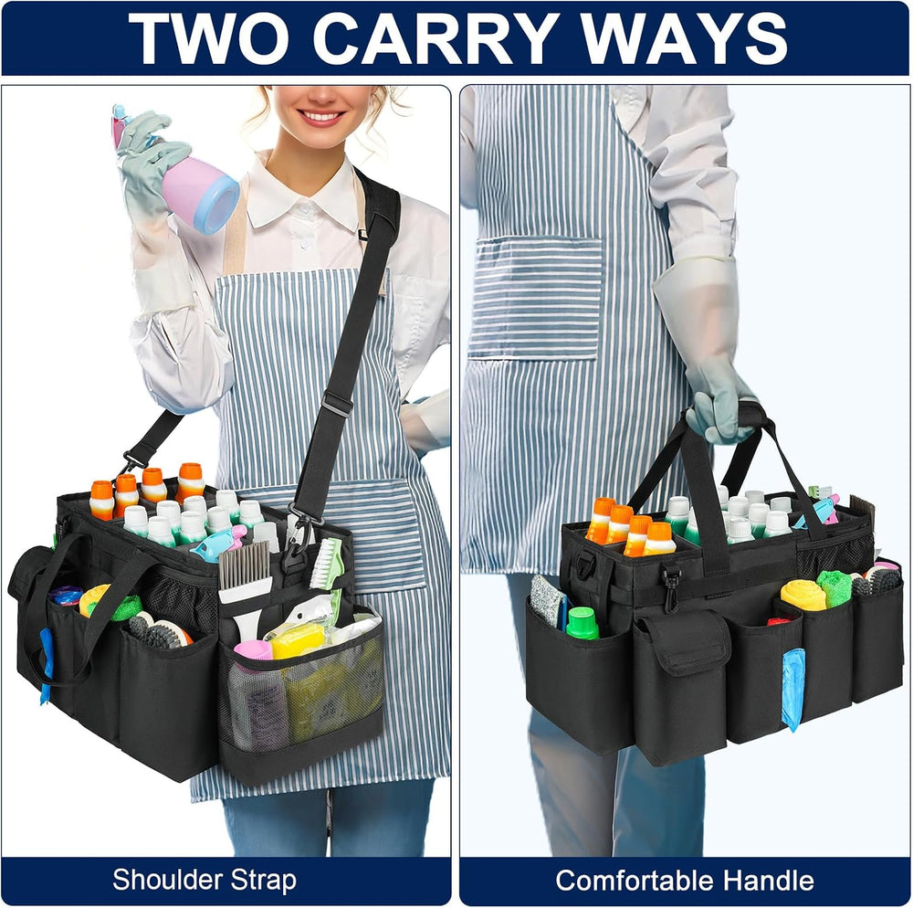 Cleaning Caddy Bag,Extra Large Cleaning Supplies Organizer with Handle for Ho...