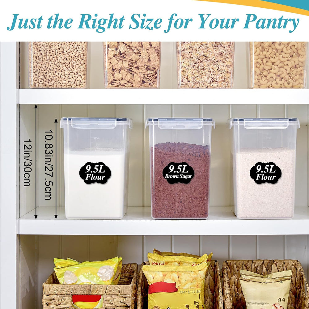 Vtopmart 9.5L Flour Sugar Storage Containers, 2 Pack, Each Fits 12.5 lb