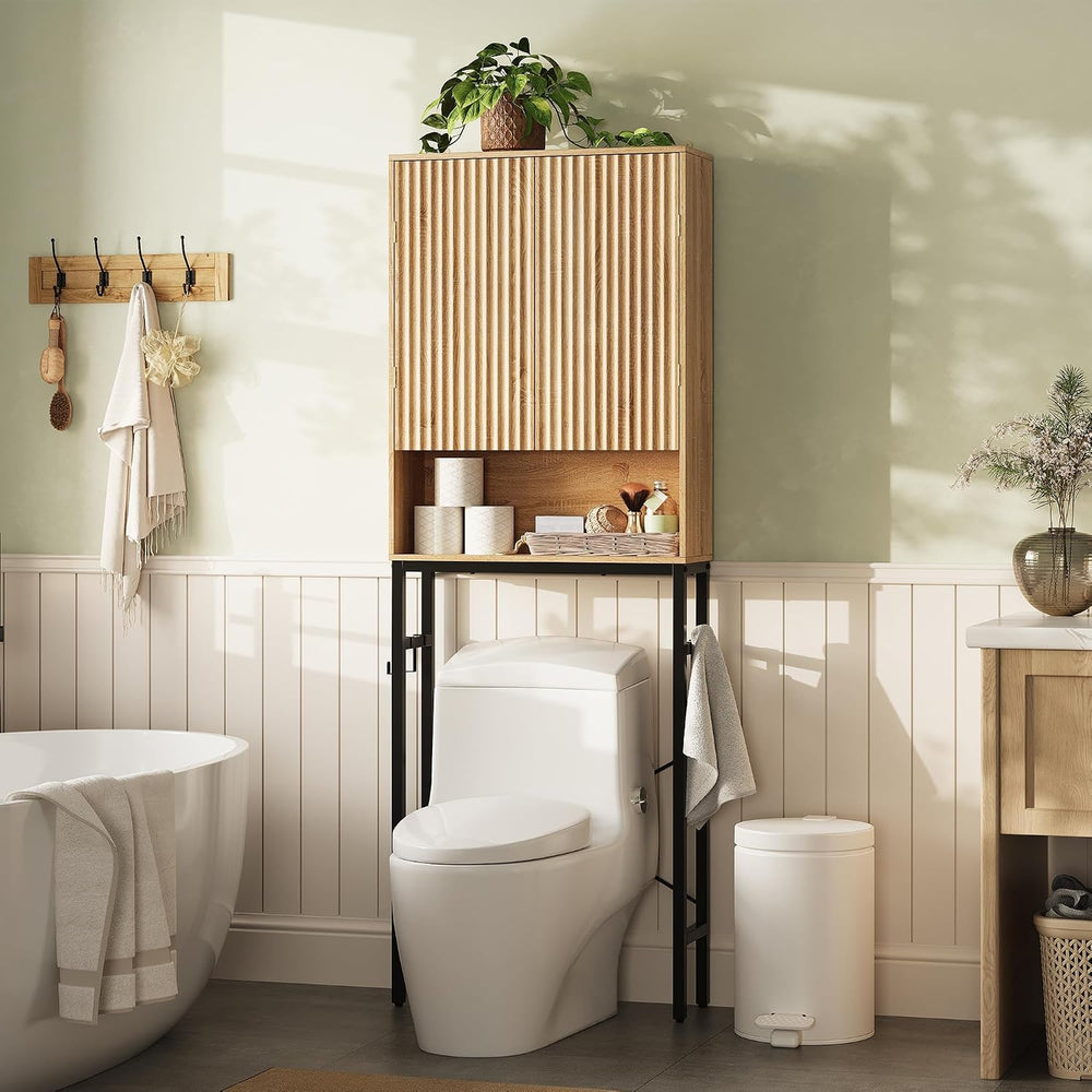 Over The Toilet Storage Cabinet, Freestanding Tall Wood Bathroom Organizer