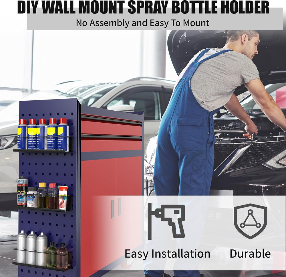 Riciakik 8 Pack Spray Bottle Holder Wall-Mounted, Aerosol Spray Can Holder St...
