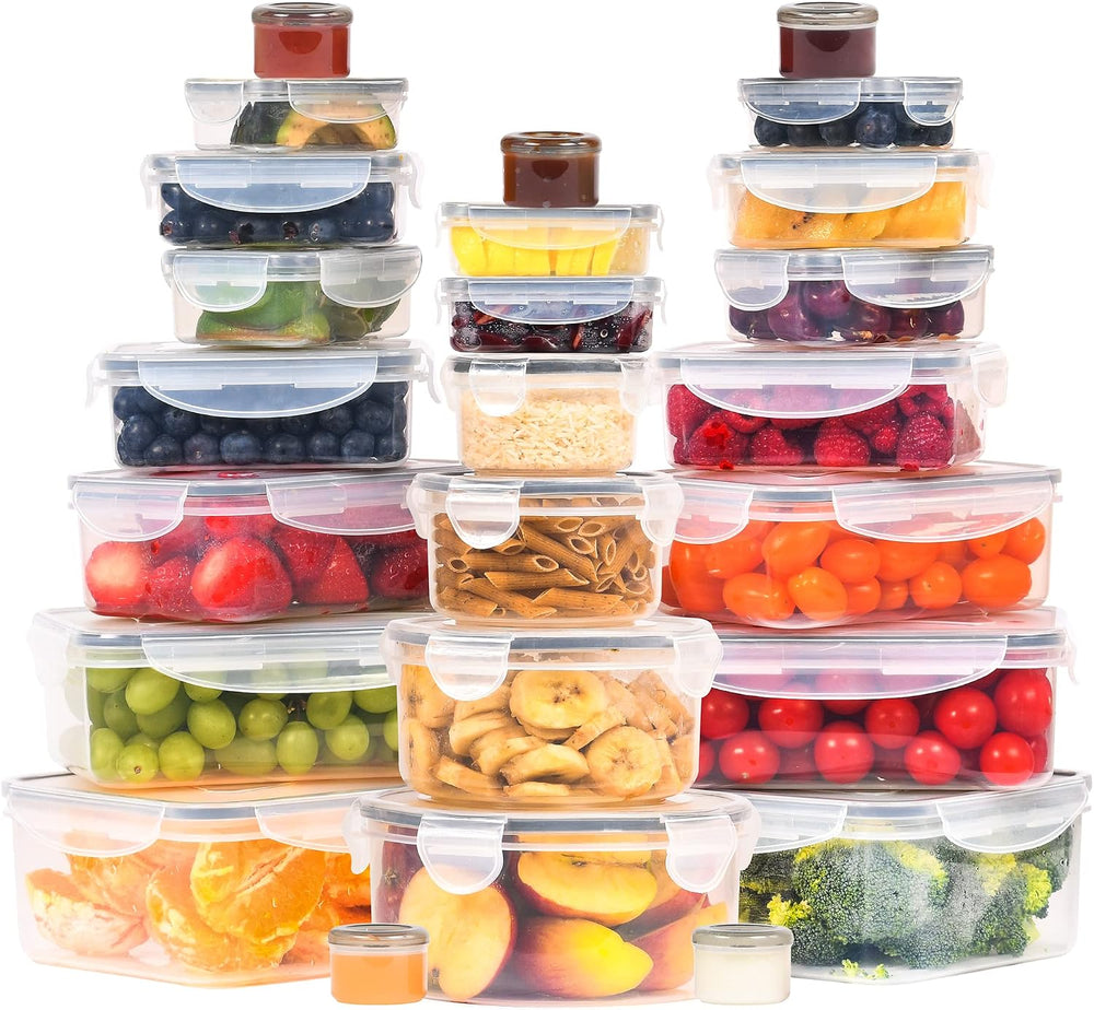 RockBerry 50 Pcs Large Food Storage Containers with Lids Airtight-85 OZ to sm...