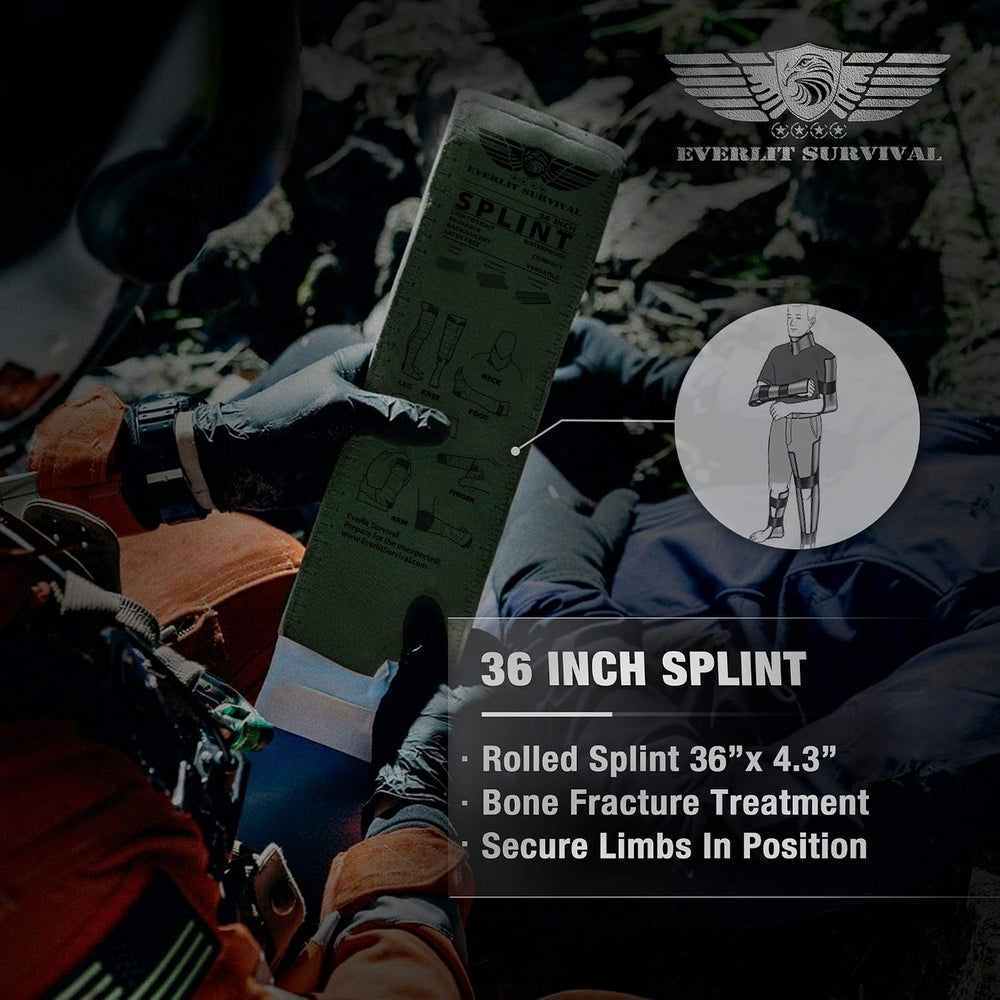 EVERLIT Emergency Trauma Kit, CAT GEN-7 Tourniquet 36" Splint, Military ...