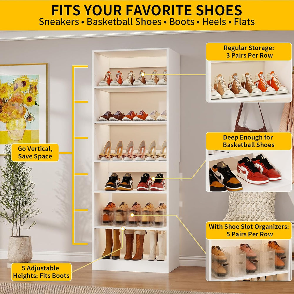 Closet System with Drawers, 4FT-10FT Closet Shelving System Modular Walk in C...