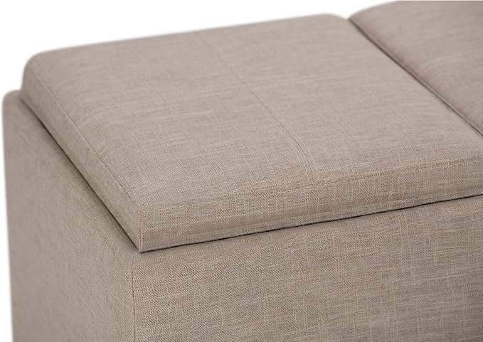 SIMPLIHOME Avalon 42 inch Wide Contemporary Rectangle Storage Ottoman in