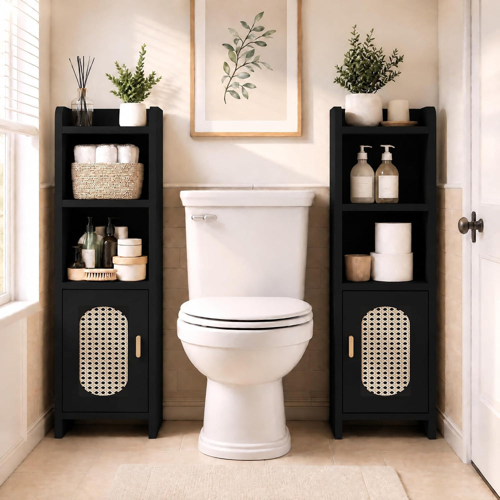 Small Bathroom Storage Cabinet，Narrow Toilet Paper Cabinets