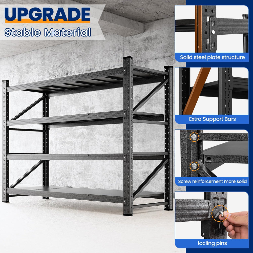 MIIIKO 60" W Storage Shelves,5000LBS Metal Garage Storage Shelving,Heavy...