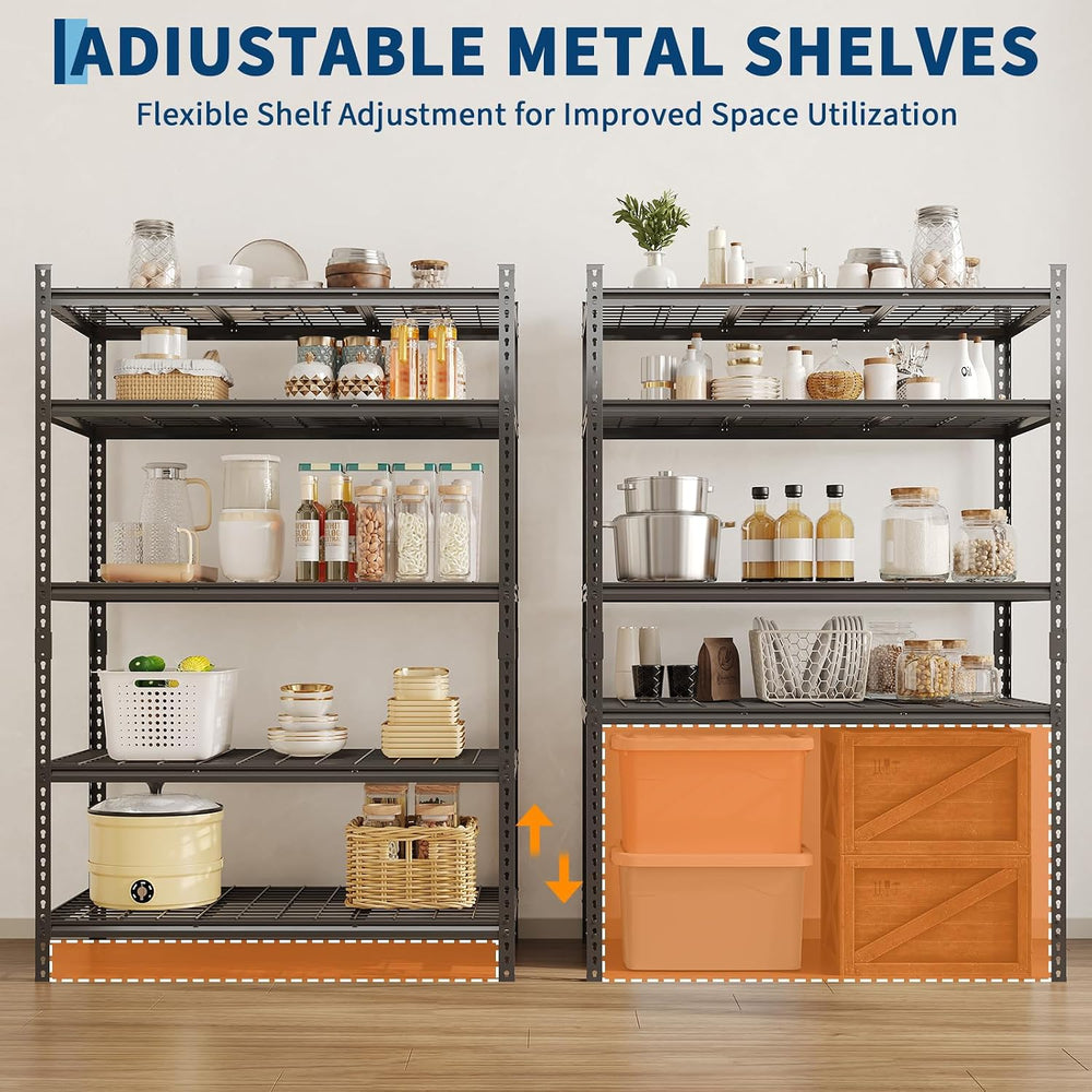 Garvee 5 Tier Metal Storage Shelving Unit 36" W Adjustable Garage Shelving