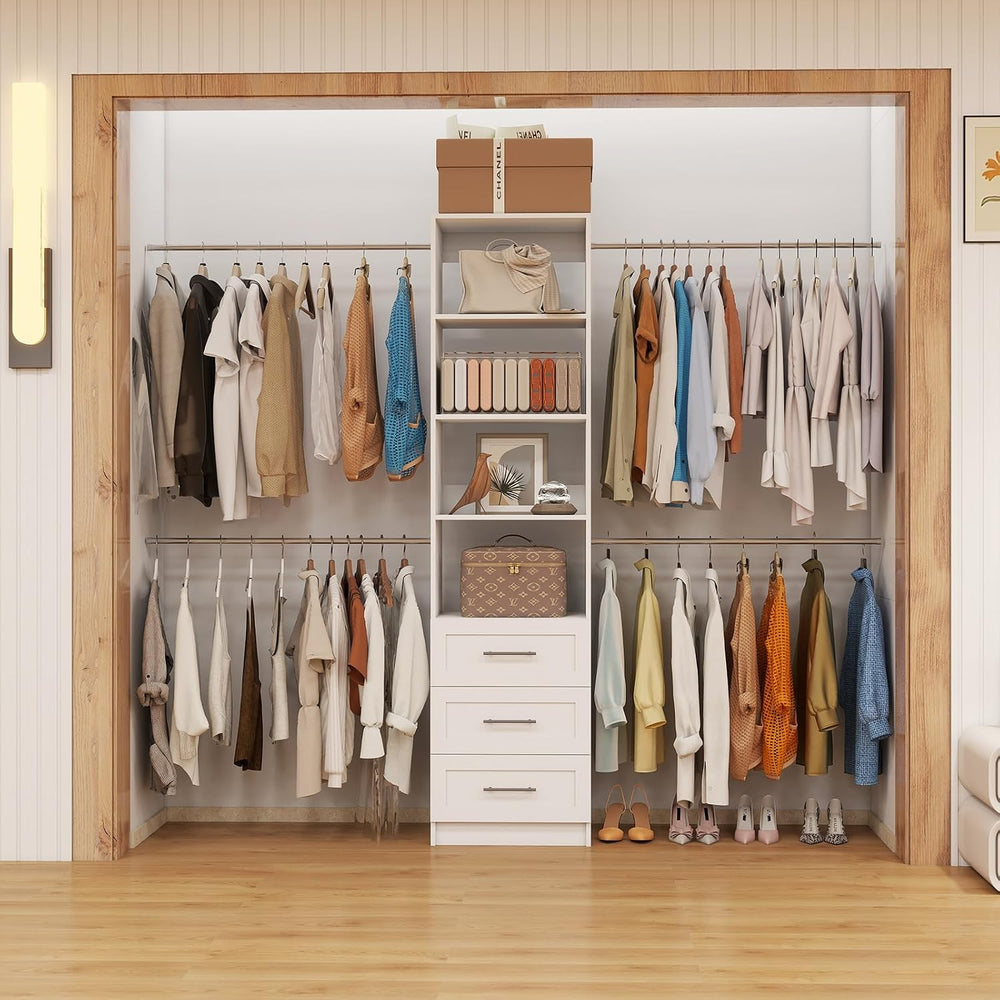 Closet System with Drawers, 5FT-9FT Custom Closet Organizer System 114.9&quot...