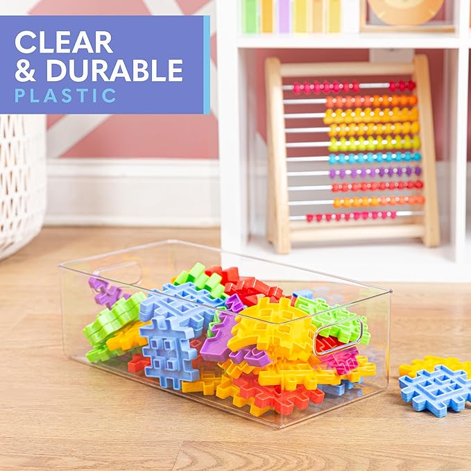 Plastic Food Storage 6 Pack Clear Container Bin