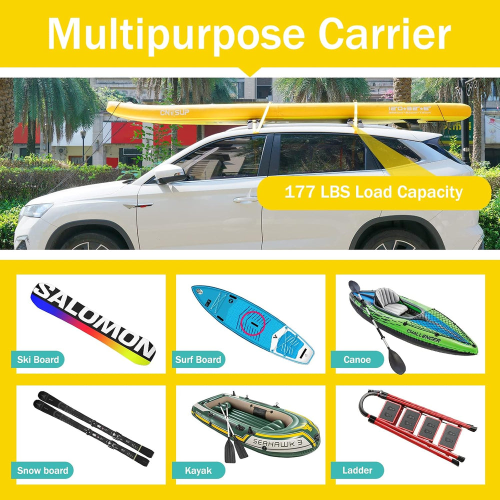 Kayak Roof Racks,Soft Roof Rack Pads,Universal Car Roof Rack for Surfboard/Sk...