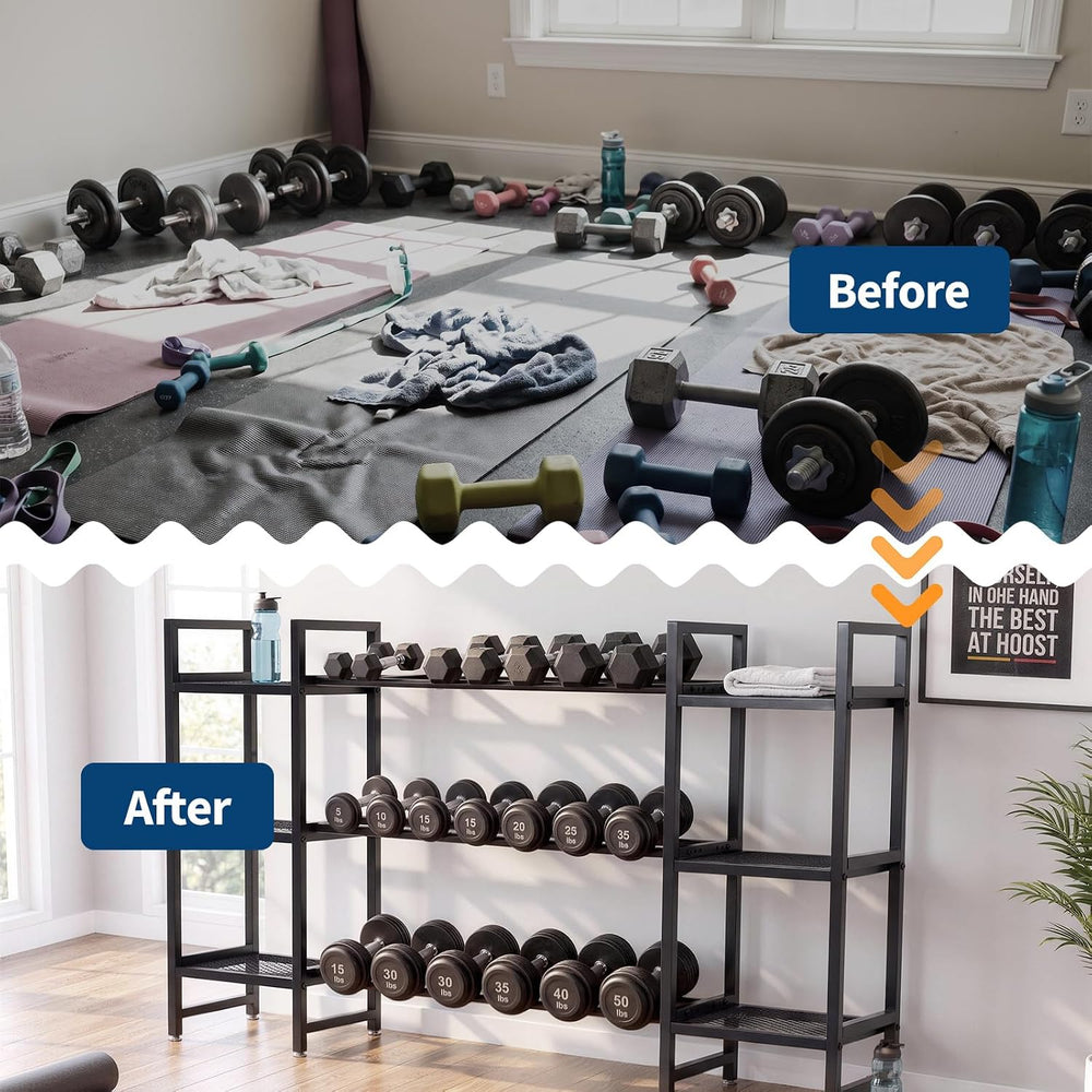 Dumbbell Rack, 720 Lb 3-Tier Weight Rack for Home Gym, Stand Only