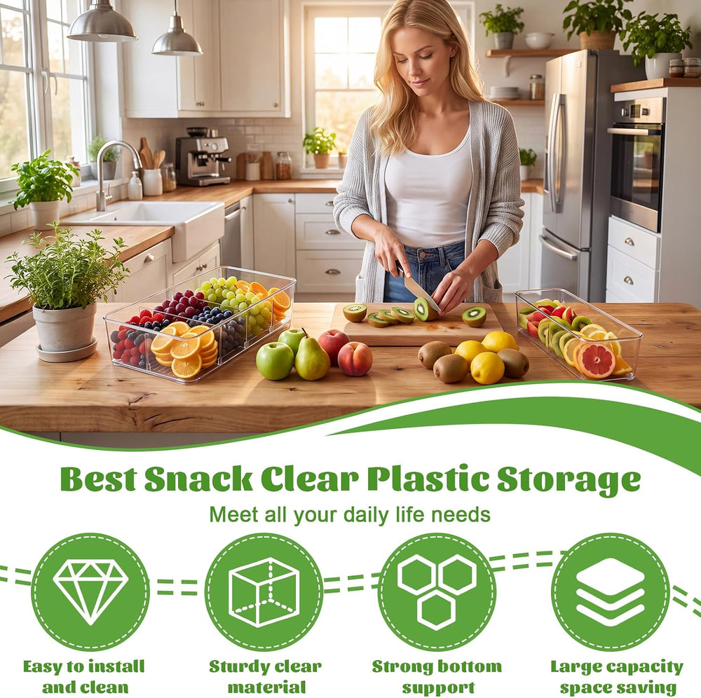 8 Pcs Snack Pantry Organizer Storage for Shelf, Large, Divider