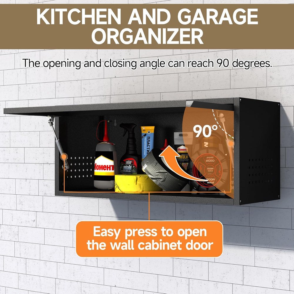 Coolsun Metal Wall Cabinet, 12.6" H Garage Wall Cabinet with Up-Flip Door