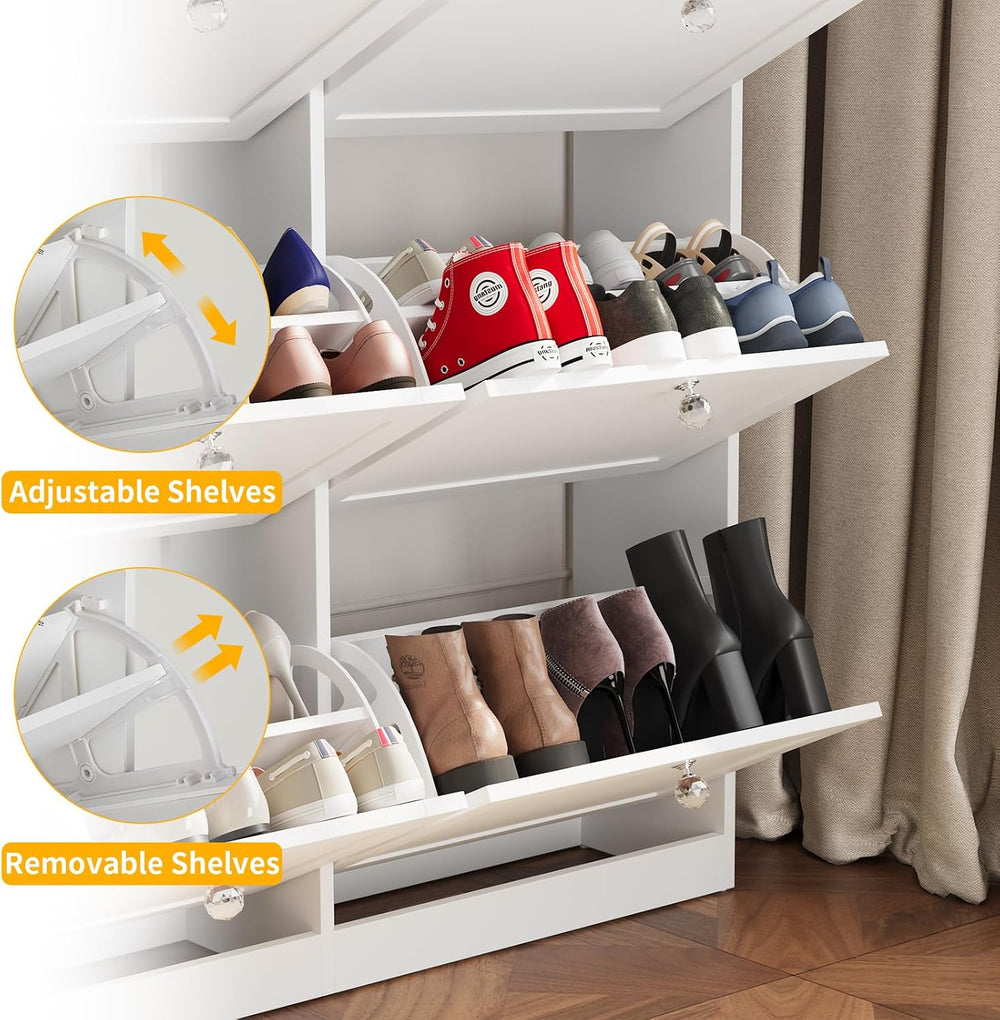 VOWNER Large Shoe Storage Cabinet with 6 Flip Drawers, Freestanding Shoe Orga...