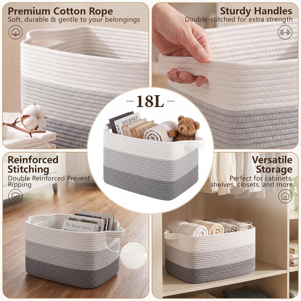 OIASKET Storage Basket for Organizing 3 Pack, Woven Baskets for Storage