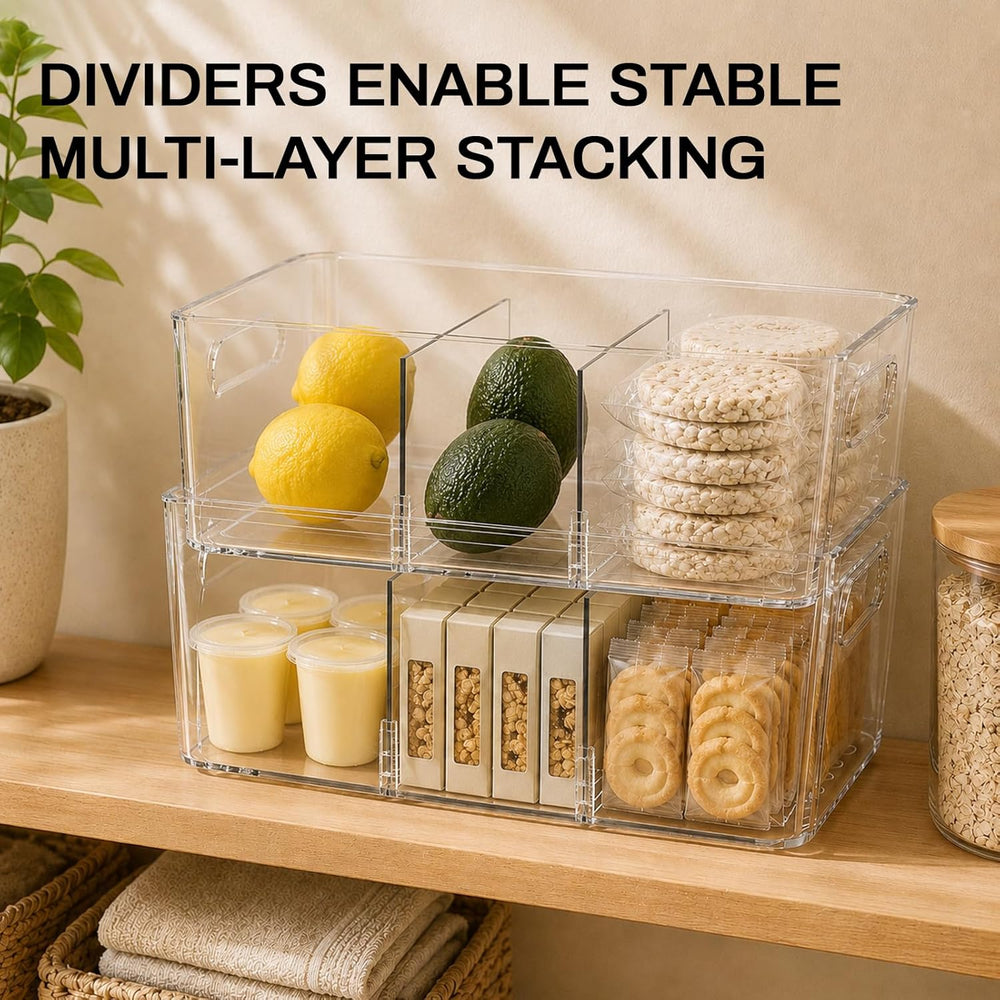 10-Pack Pantry Organizers and Storage, Clear Fridge Organizer Bins
