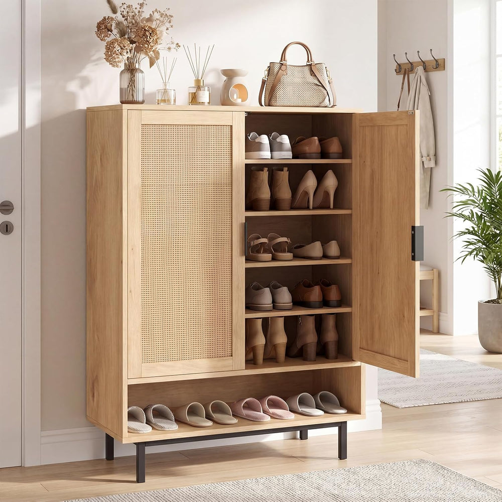 LOKO Shoe Storage Cabinet, Freestanding Hidden Shoe Cabinet (Natural)