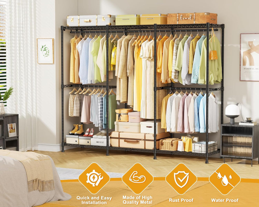 ULIFHOME E14 Pro Heavy Duty Clothes Rack，Freestanding Clothing Racks for Hang...