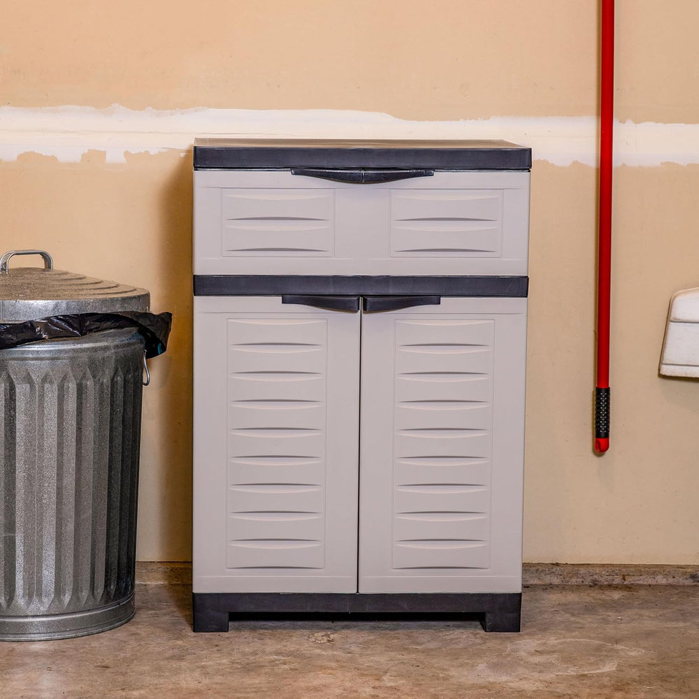 Sunnydaze 34.5" Garage Storage Cabinet with Adjustable Shelf, Gray