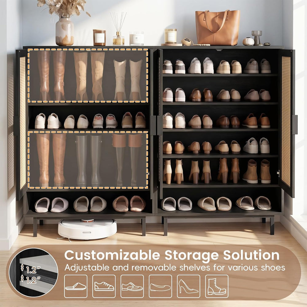 LOKO Shoe Storage Cabinet, Freestanding Hidden Shoe Cabinet (Black)
