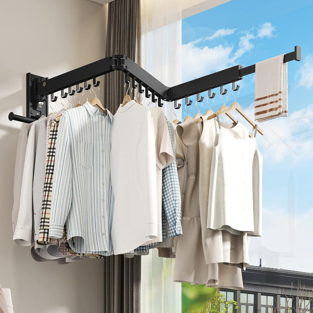 BOQORAD Drying Rack Clothing, Retractable Clothes Drying Rack,Wall Mounted La...