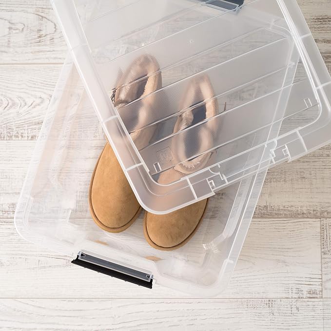IRIS USA 32 Qt Stackable Plastic Storage Bins (6-Pack)