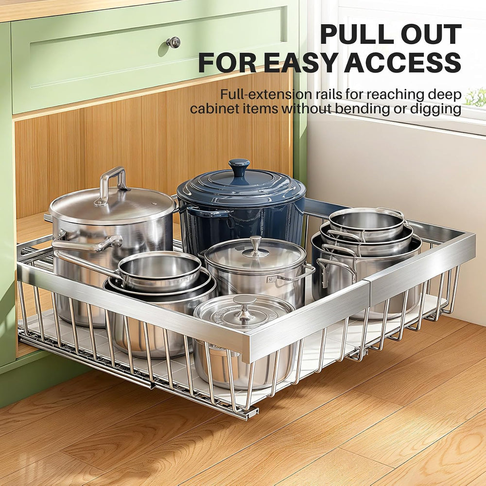 Kitstorack Expandable Pull Out Cabinet Organizer (10.6"-15")W x 21&...