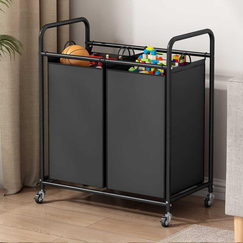 SUOERNUO Laundry Hamper with Lockable Wheels and 2 Removable Bags