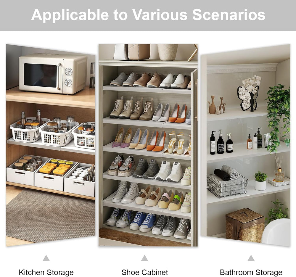 Cream White Adjustable Shelf for Closet (L：18.9-35.4in D：11.81 in)