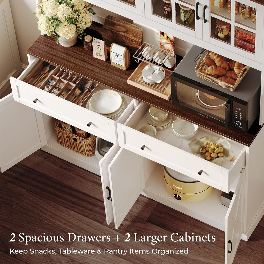 71''H x 55.1''W Pantry Cabinet with Charging Station, 4 Wide ...