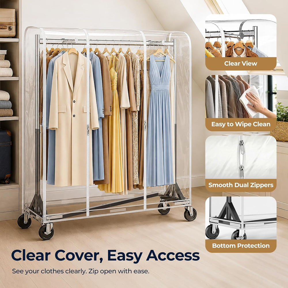HOKEEPER Z Rack for Clothes with Cover Load 500 LBS with Display Arms