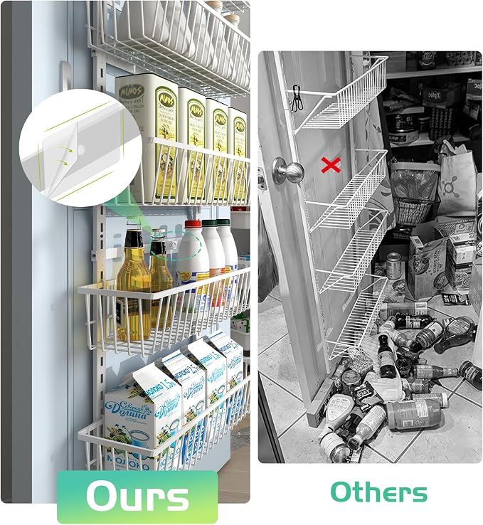 12 Inch Wide Narrow Over The Door Pantry Organizer, Pantry Organization and