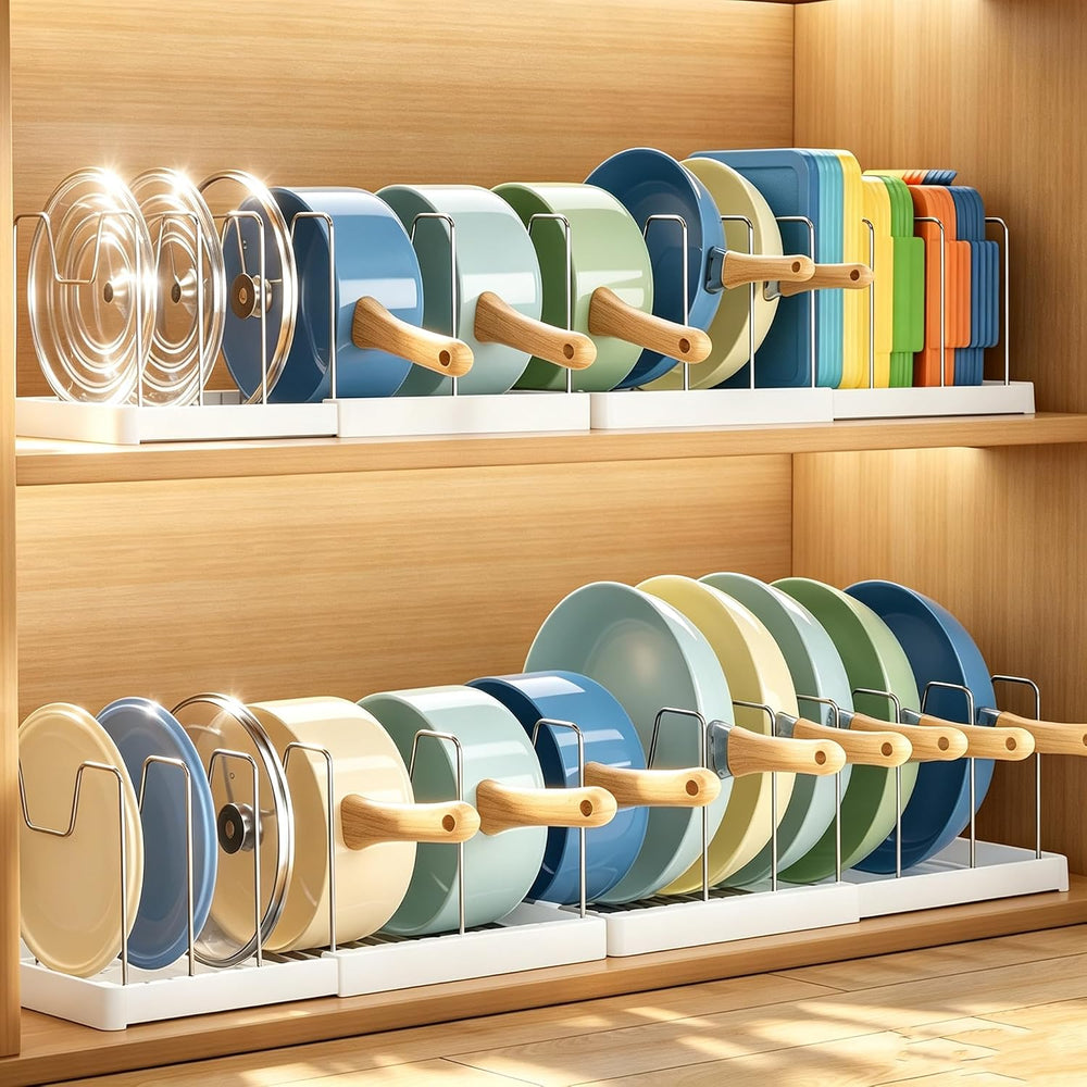 Nigelia 31.5" Expandable Pots and Pans Lid Organizer Under Cabinet (2 Pack)