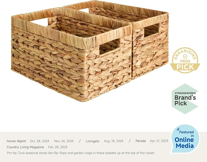 StorageWorks Wicker Basket, Baskets (2-Pack)