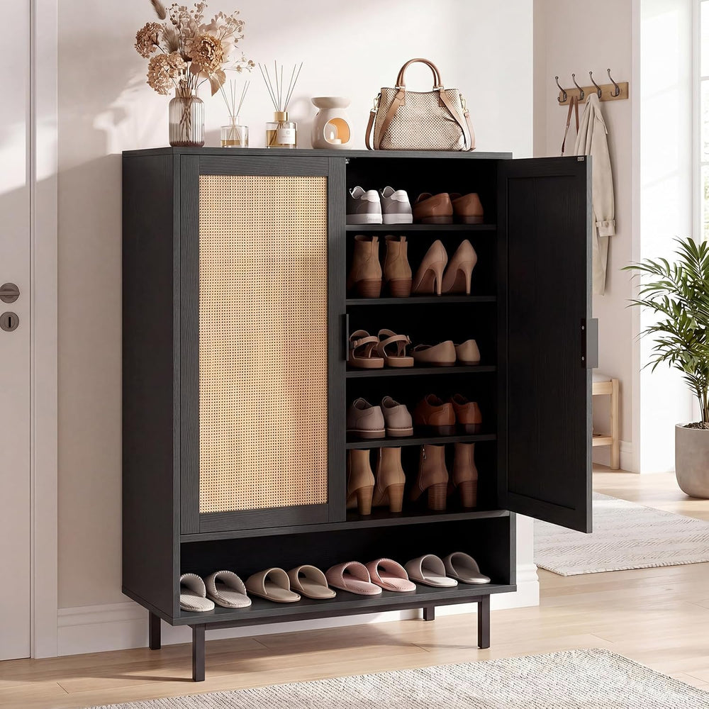 LOKO Shoe Storage Cabinet, Freestanding Hidden Shoe Cabinet (Black)