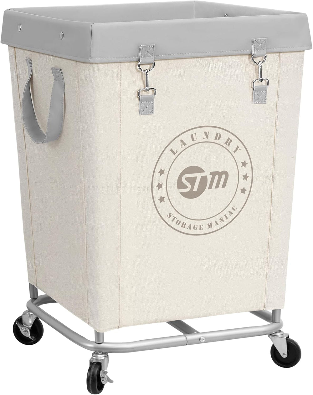 STORAGE MANIAC Commercial Laundry Hamper with Heavy Duty Steel Frame, 160 L I...