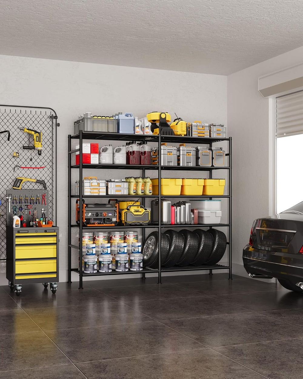Sakugi 5-Tier Heavy-Duty Garage Storage Shelves, 59.1"x15.7"x69.2&q...