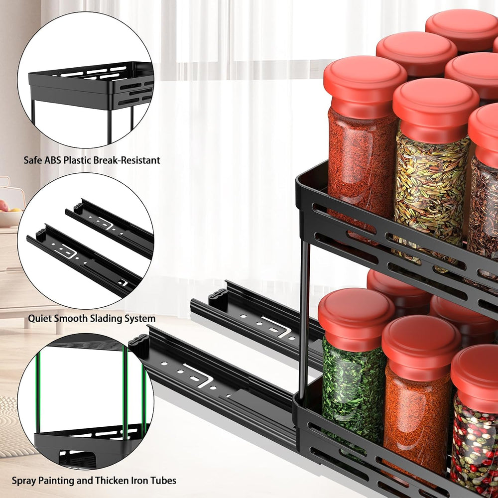 Pull Out Spice Rack Organizer for Cabinet, 2 Pack Widen Slide Out Spice Racks...