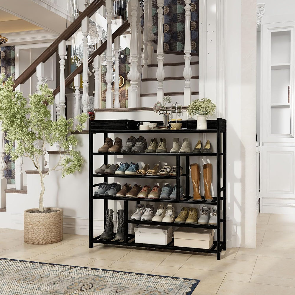 Bamworld Shoe Rack for Front Door Entrance Bamboo Shoe Organizer with Storage...