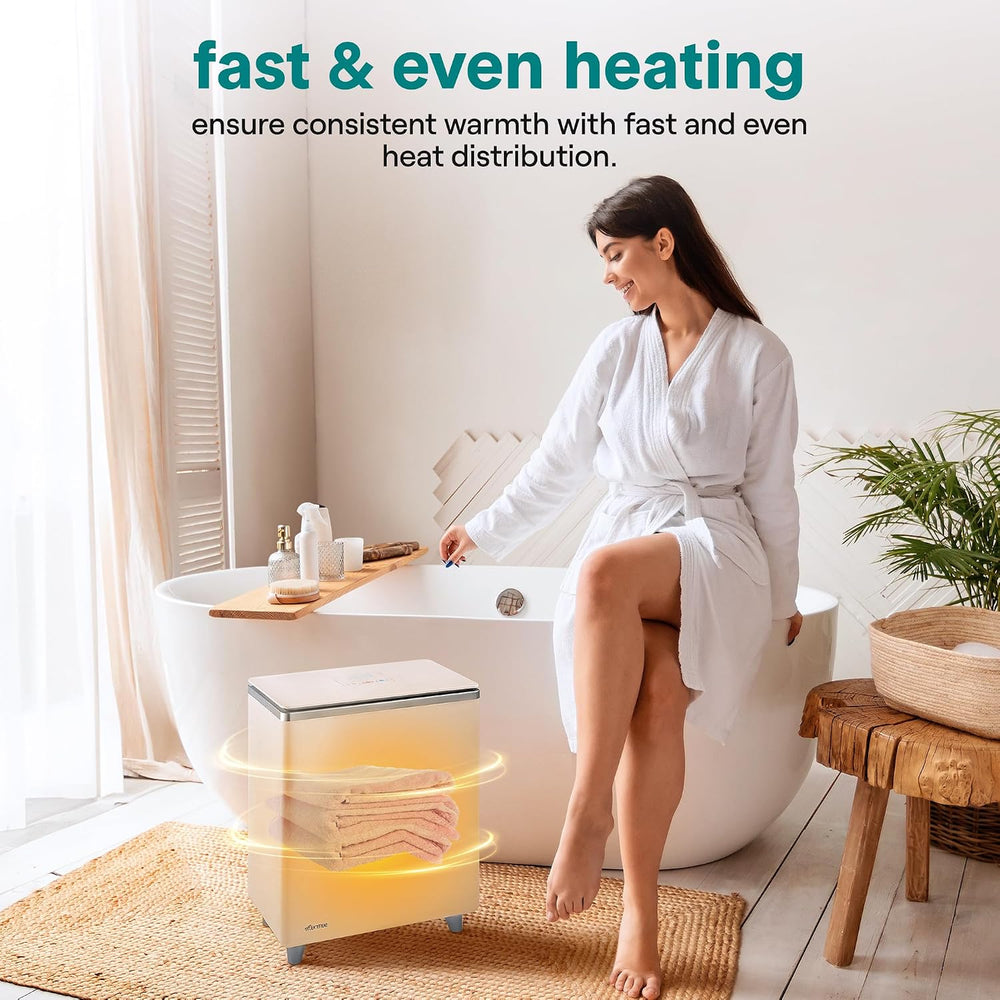 SereneLife Luxury Rectangle Towel Warmer - Spa & Bathroom Heater with Cus...