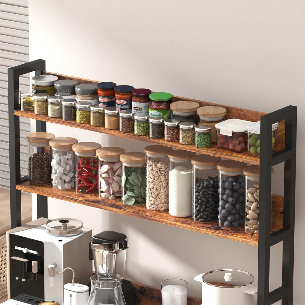 Kitchen Bakers Rack with Storage Shelves,5-Tier Free Standing Storage Shelf R...