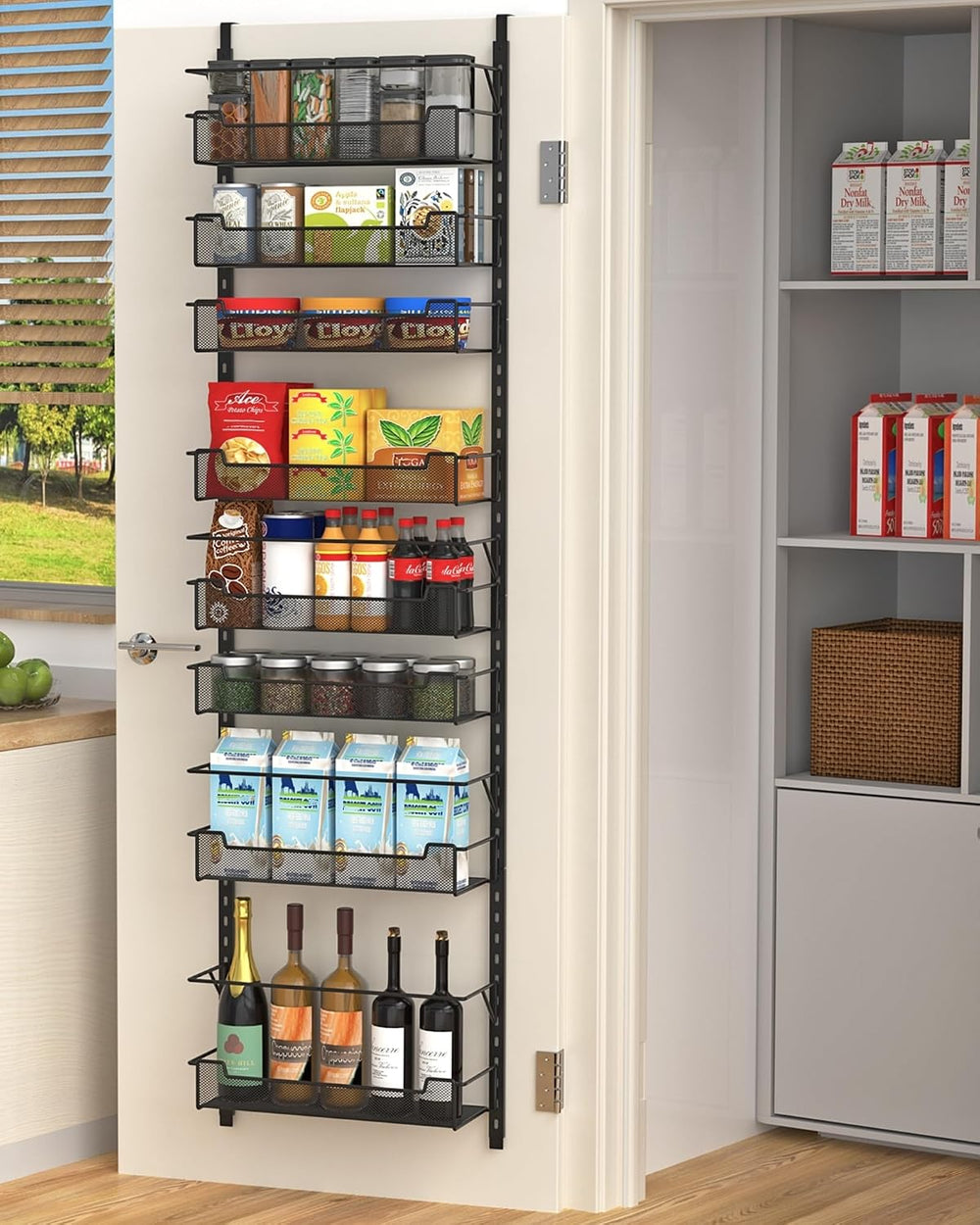 VyGrow Over the Door Pantry Organizer, 8-Tier Over the Door Organizer with Ad...