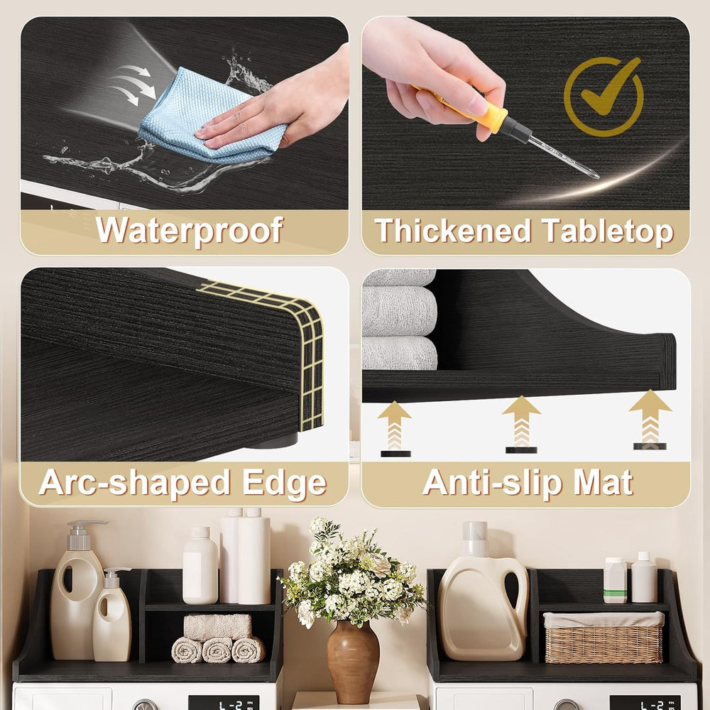 Laundry Countertop Single, 2-Tier Washer Dryer Countertop Laundry Topper with...
