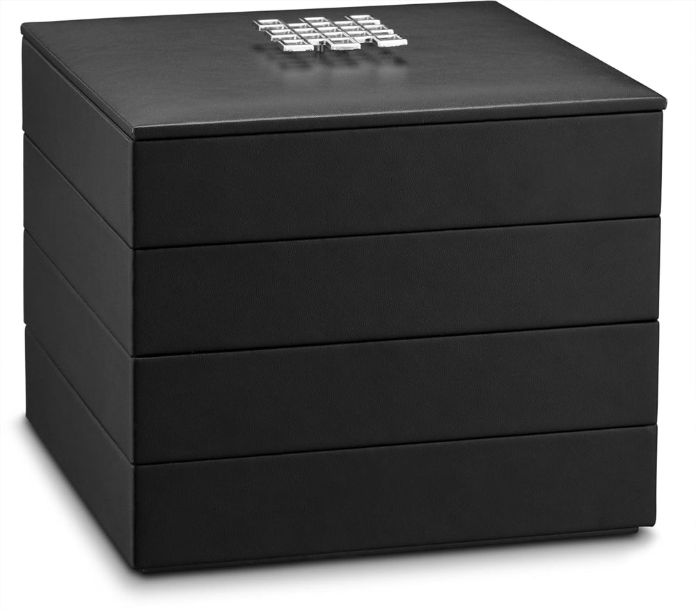 Glenor Co Jewelry Organizer Tray - 4 Stackable Trays & Lid with Mirror - ...
