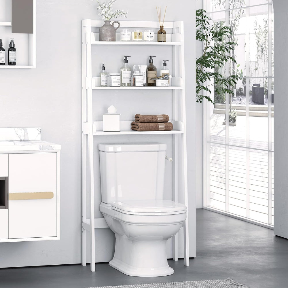 UTEX Over The Toilet Storage Shelf, 3-Tier Bathroom Organizer, White