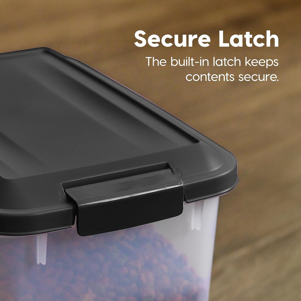 IRIS USA Dog Food Storage Container, 2-Pack, Up to 30 lbs, Black